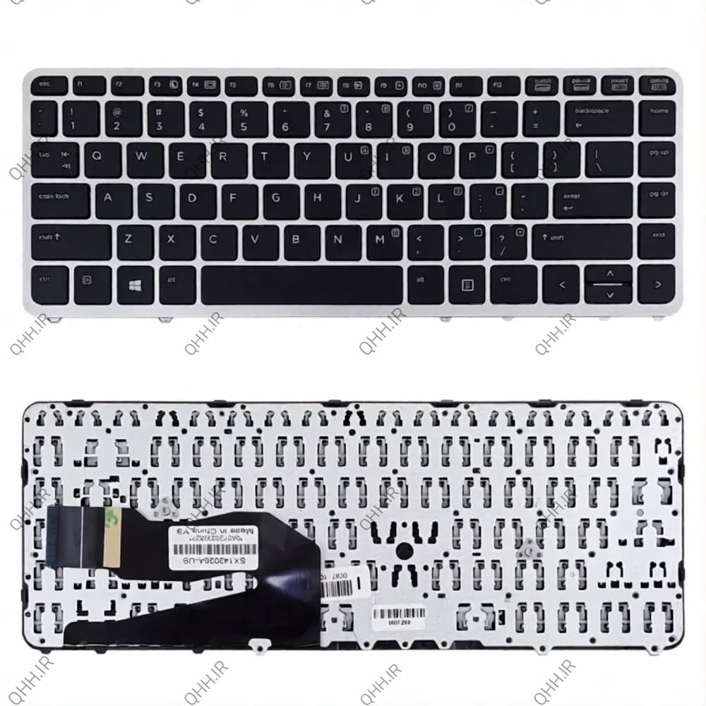 کیبرد لپ تاپ اچ پی EliteBook 840 G1 مشکی-بدون موس-بافریم نقره ای — تصویر ۵