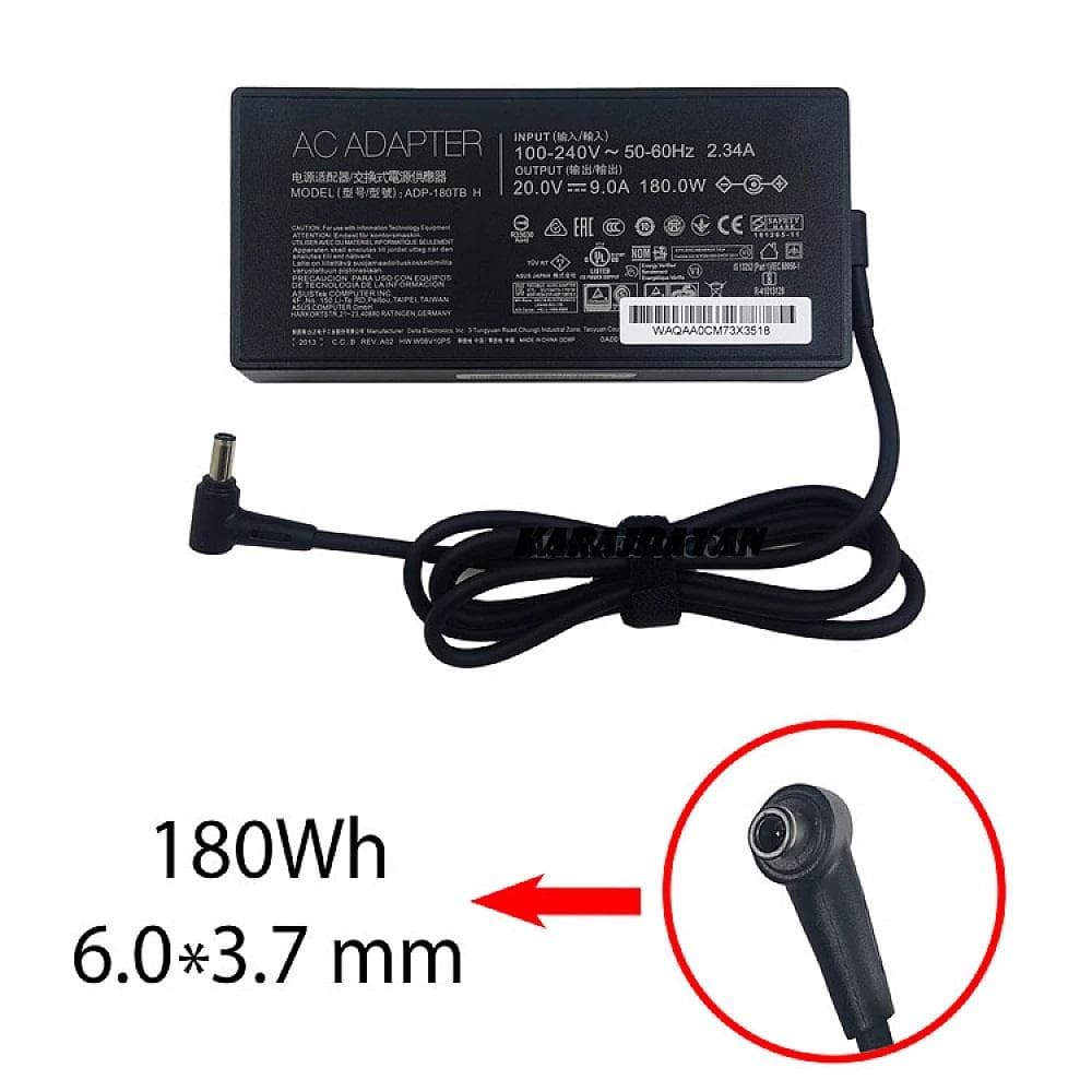 آداپتور لپ تاپ ایسوس 20V 9A سوزن دار 6*3.7mm
