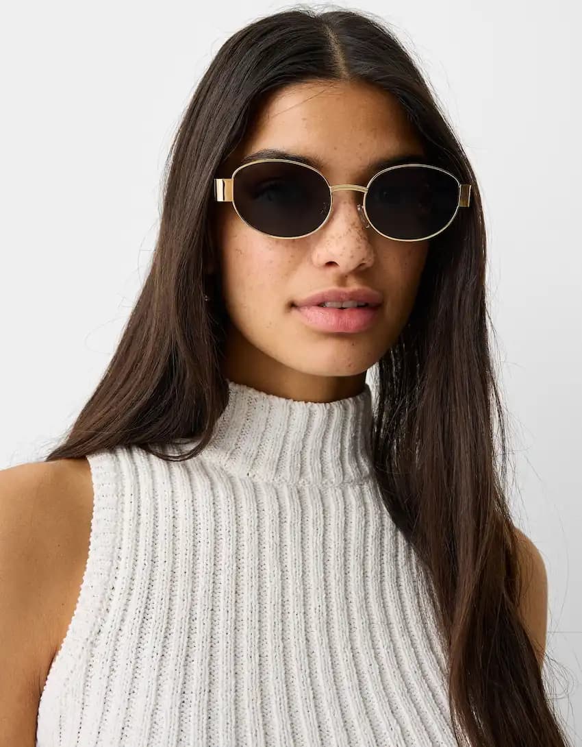 عینک آفتابی برشکا مدل Oval Metallic — تصویر ۵