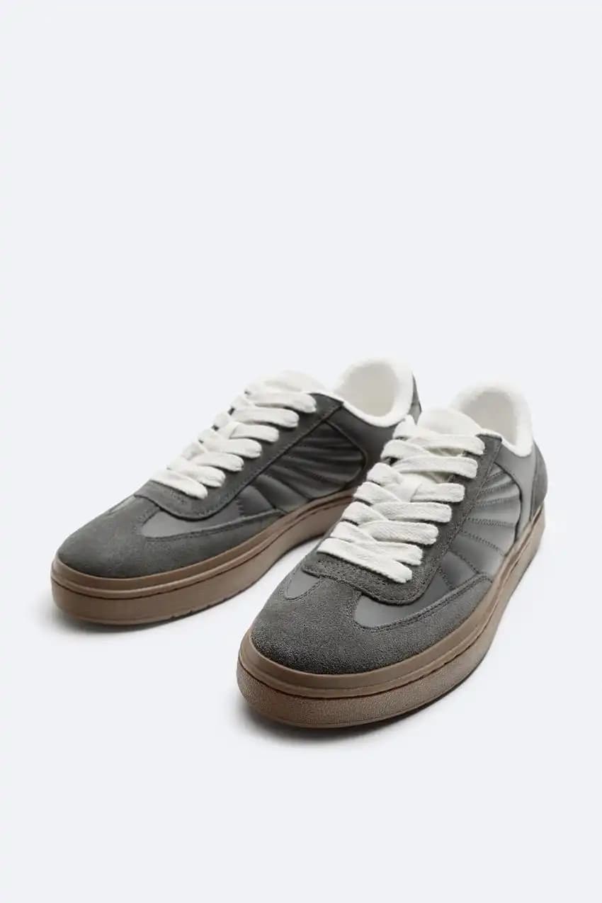 کفش اورجینال Zara مدل Embossed Retro Sneakers — تصویر ۵