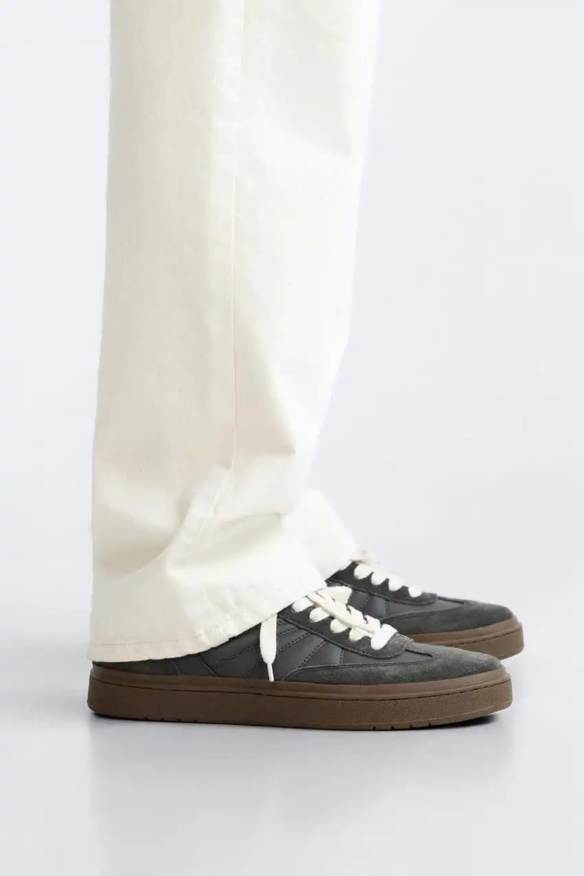 کفش اورجینال Zara مدل Embossed Retro Sneakers — تصویر ۳