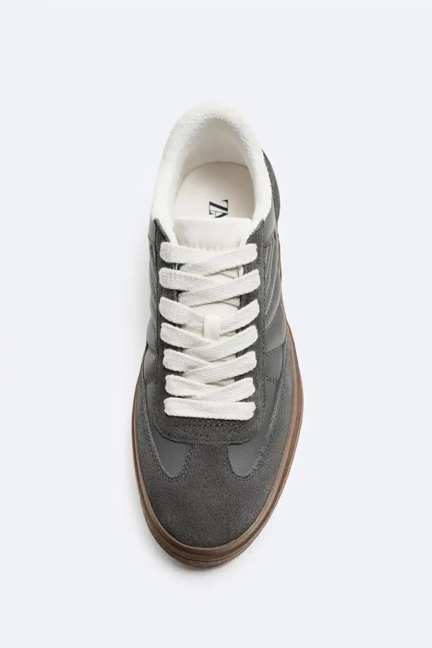 کفش اورجینال Zara مدل Embossed Retro Sneakers — تصویر ۴