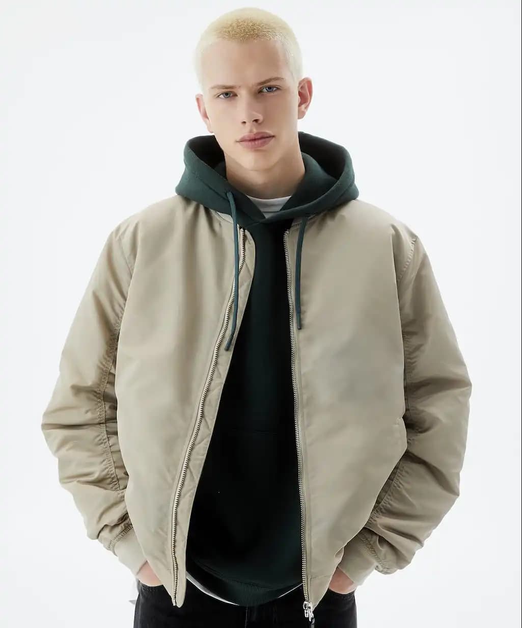 کاپشن Pull&Bear مدل Basic Padded Bomber