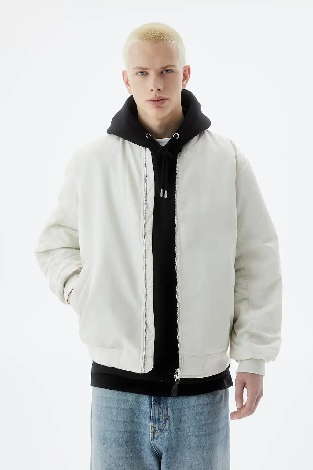 کاپشن Pull&Bear مدل Basic Padded Bomber — تصویر ۲