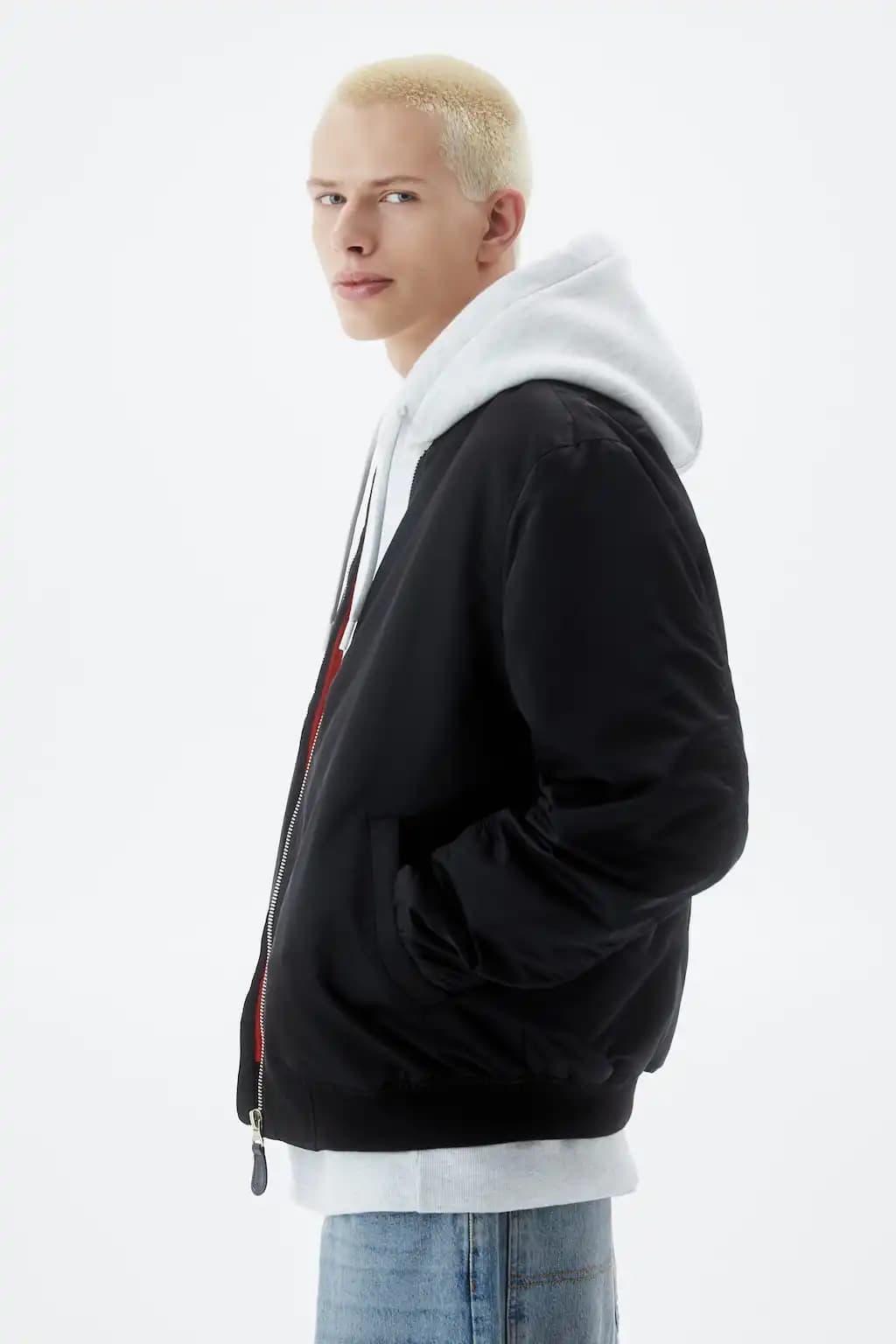 کاپشن Pull&Bear مدل Basic Padded Bomber — تصویر ۵