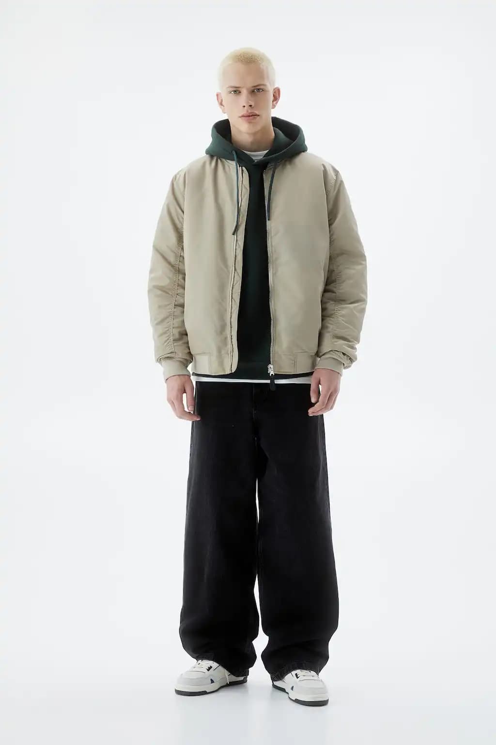 کاپشن Pull&Bear مدل Basic Padded Bomber — تصویر ۳