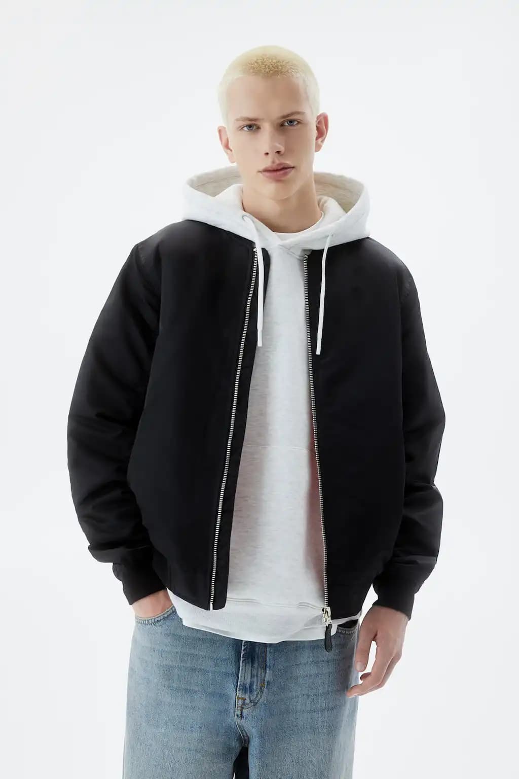 کاپشن Pull&Bear مدل Basic Padded Bomber — تصویر ۶