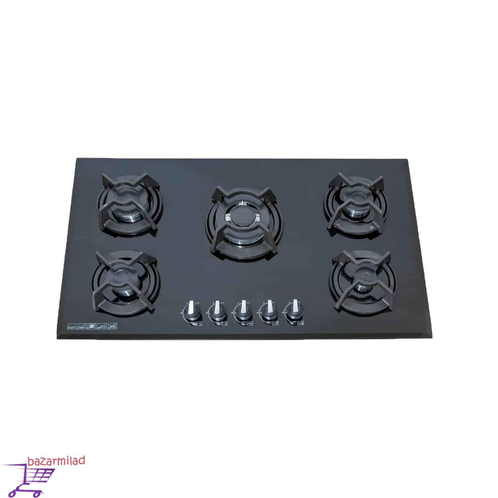 اجاق گاز شیشه ای صفحه ای پنج شعله جانا [JANA] مدل G507c