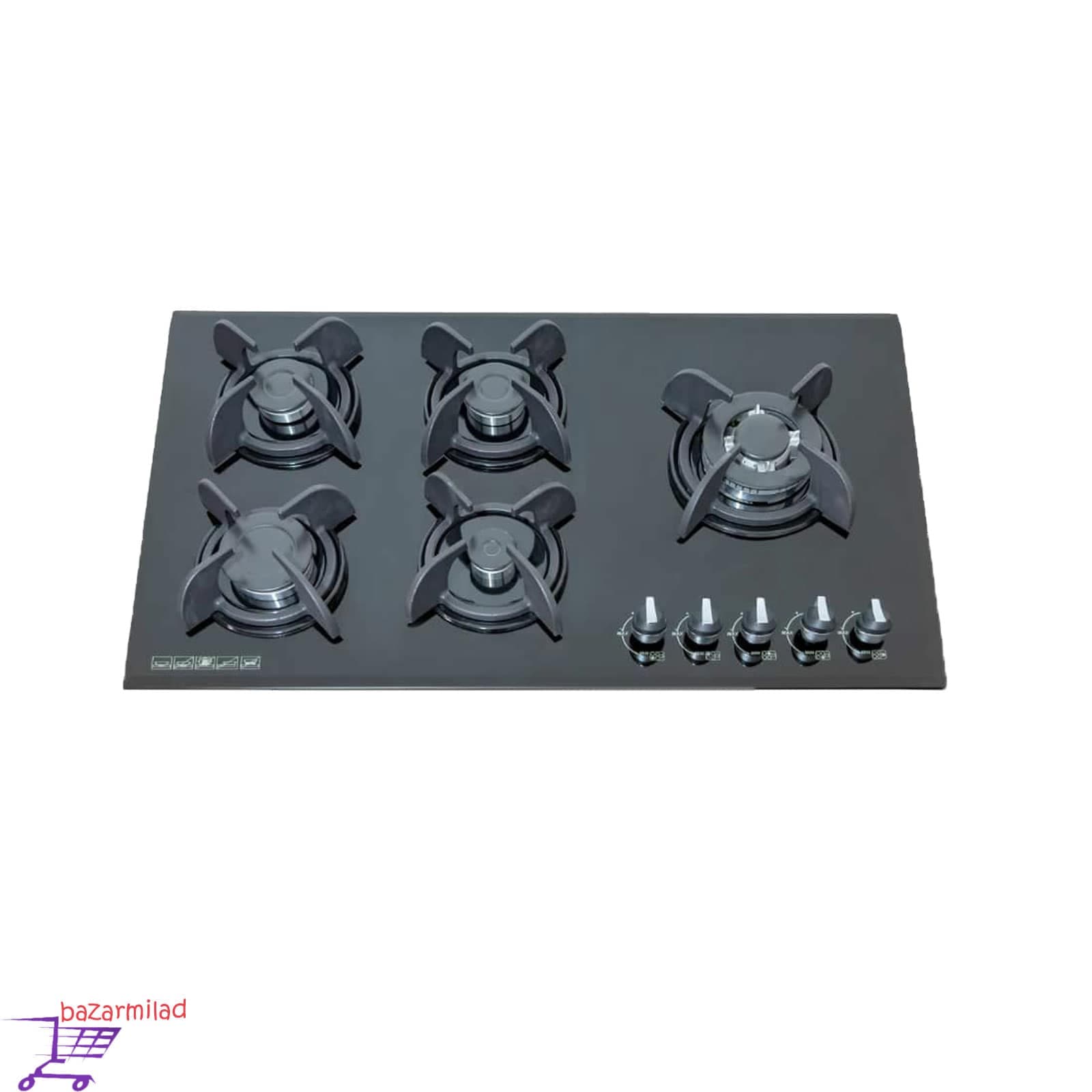 اجاق گاز شیشه ای صفحه ای پنج شعله جانا [JANA] مدل G508Rc