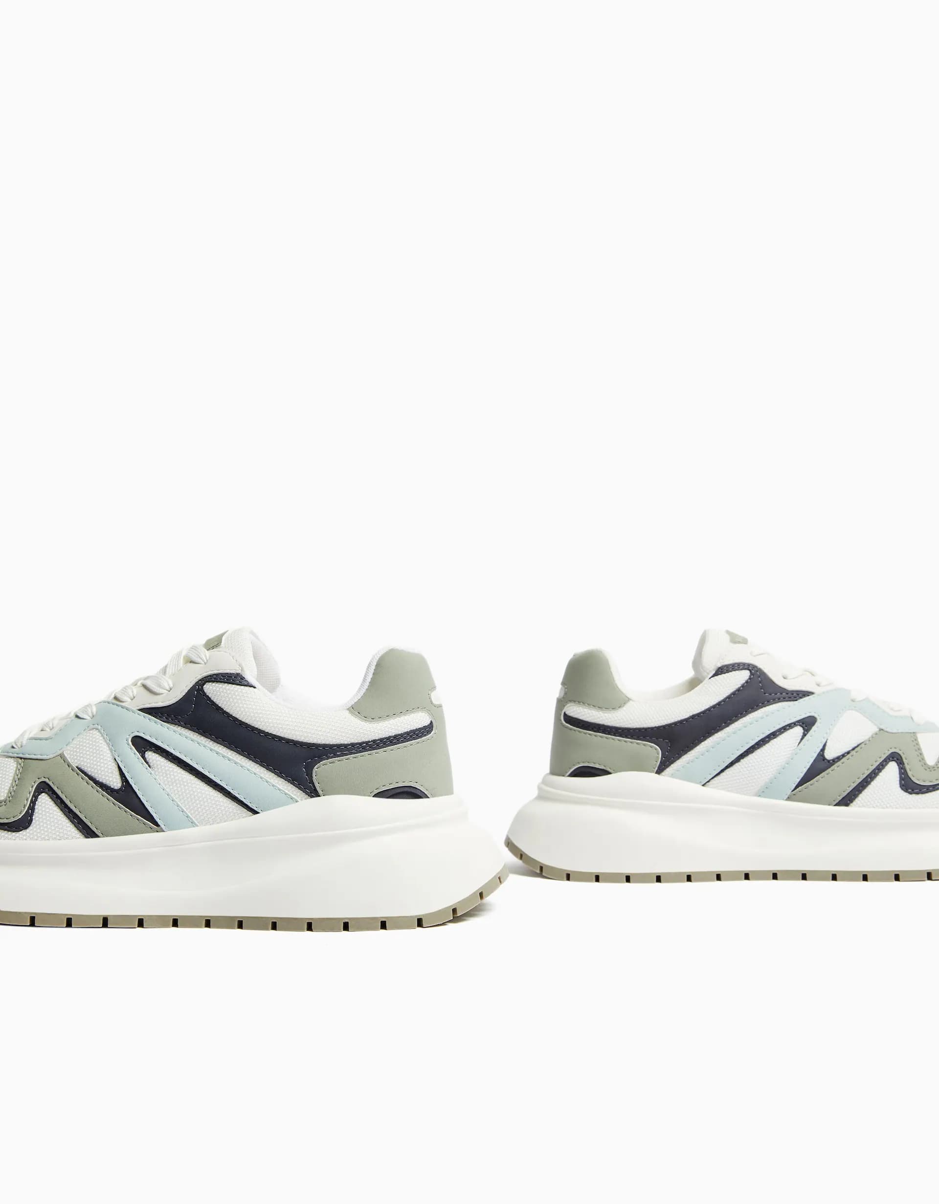 کتونی Bershka مدل Chunky Sole Mesh Trainers — تصویر ۵
