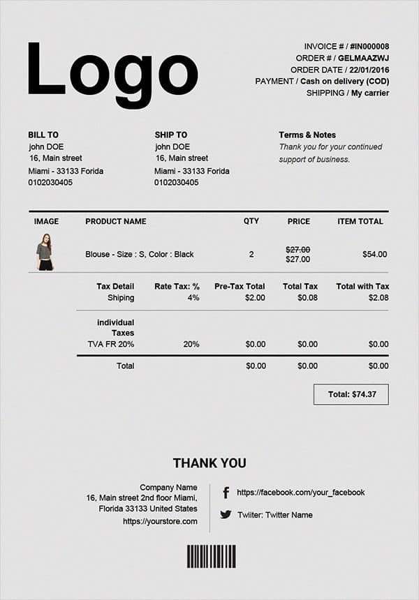 افزونه WooCommerce Print Invoices & Packing lists چاپ صورتحساب و لیست بسته بندی ووکامرس 3.13.4 — تصویر ۷