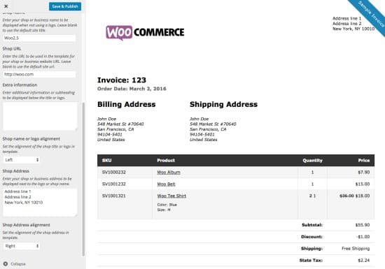 افزونه WooCommerce Print Invoices & Packing lists چاپ صورتحساب و لیست بسته بندی ووکامرس 3.13.4 — تصویر ۲