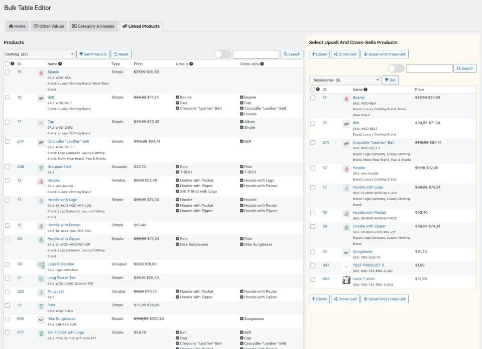 افزونه Bulk Table Editor for WooCommerce ویرایش گروهی جداول ووکامرس 2.4.9 — تصویر ۲