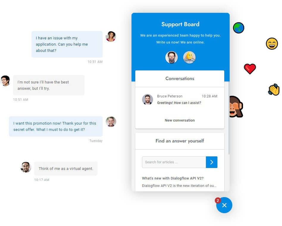 افزونه Support Board چت آنلاین وردپرس ساپورت بورد 3.6.9 — تصویر ۲