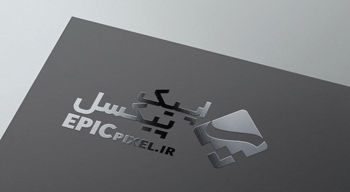 موکاپ لوگو UV براق روی کاغذ مشکی