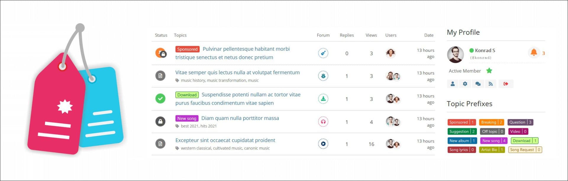 افزونه wpForo Topic Prefix & Tag Manager پیشوند و تگ موضوعات انجمن ساز وردپرس فورو 3.2.4 — تصویر ۶