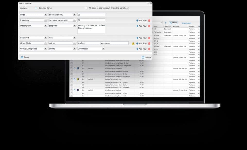 افزونه Smart Manager Pro ویرایش گروهی ووکامرس اسمارت منیجر پرو 8.39.0 — تصویر ۴
