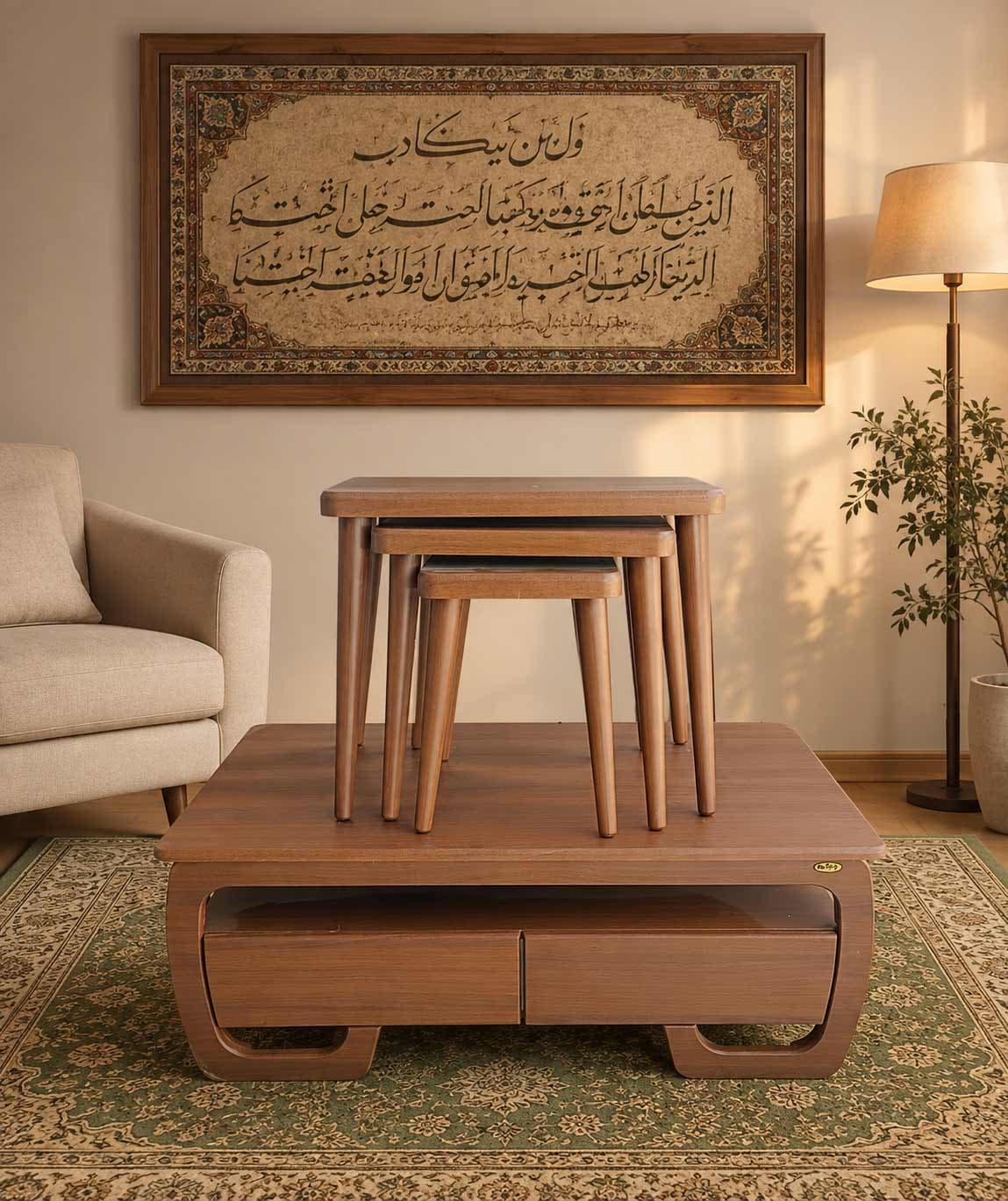 جلومبلی+ 3 عسلی مدل اطلس