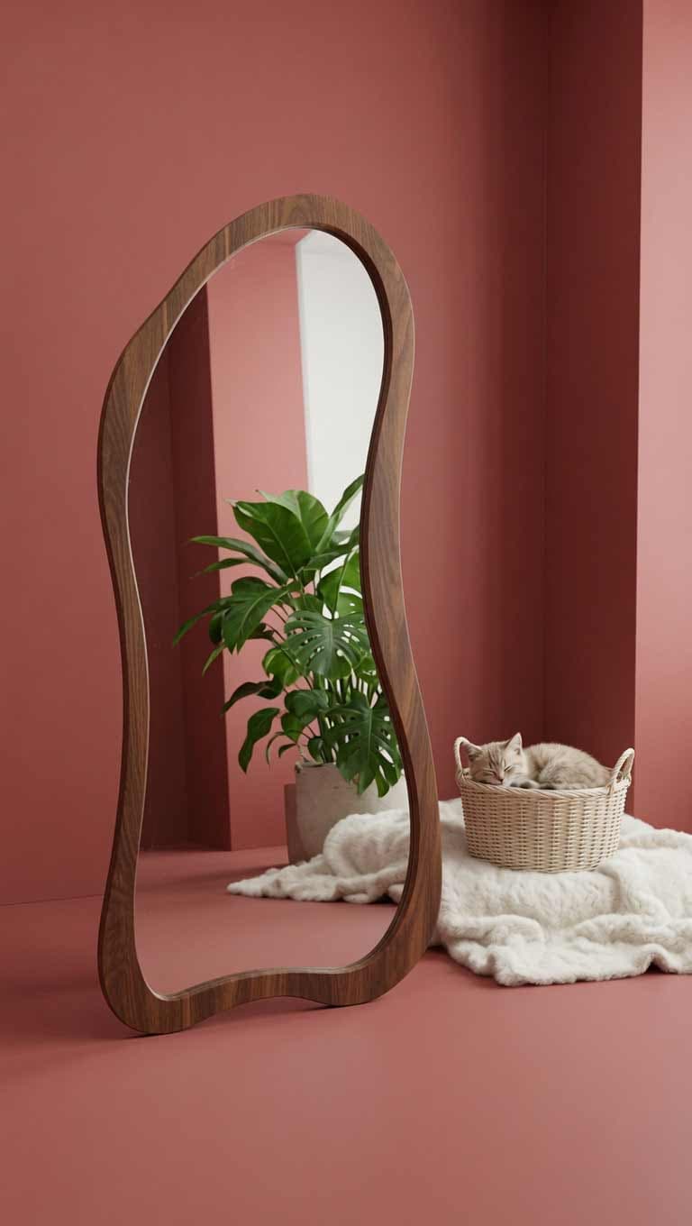آینه قدی دفرمه MDF سایز 180*80 سانتی‌متر | ترکیب هنر، زیبایی و کاربرد در دکوراسیون مدرن — تصویر ۲