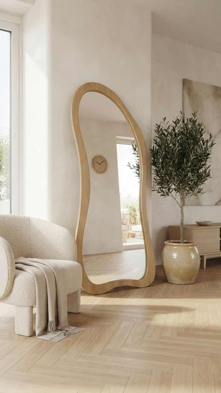آینه قدی دفرمه MDF سایز 180*80 سانتی‌متر | ترکیب هنر، زیبایی و کاربرد در دکوراسیون مدرن — تصویر ۳
