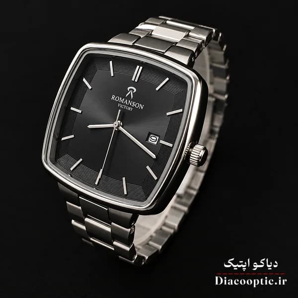 ساعت مچی مردانه موتور ژاپن اصلی برند رمانسون مدل RV2501M استیل مربعی — تصویر ۵