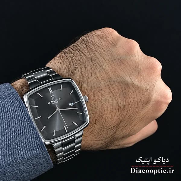 ساعت مچی مردانه موتور ژاپن اصلی برند رمانسون مدل RV2501M استیل مربعی — تصویر ۹