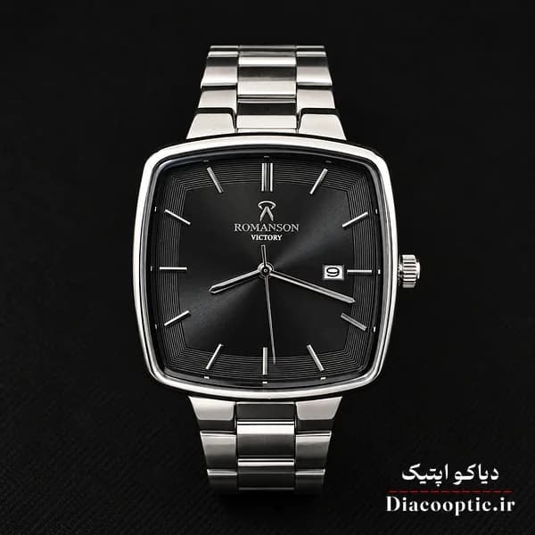 ساعت مچی مردانه موتور ژاپن اصلی برند رمانسون مدل RV2501M استیل مربعی — تصویر ۳