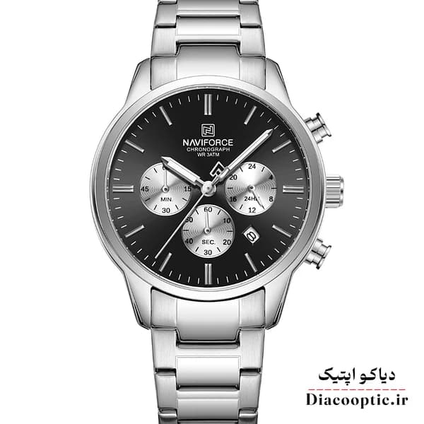 ساعت مچی مردانه سه موتور برند نیوی فورس NAVIFORCE 8076 استیل — تصویر ۲