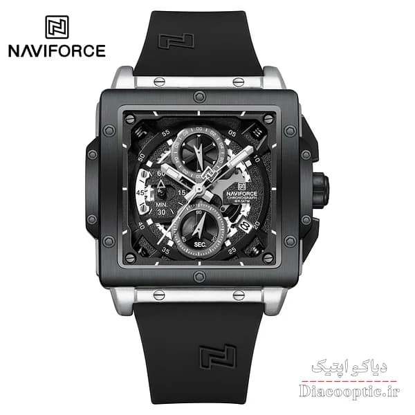 ساعت مچی مردانه سه موتور برند نیوی فورس مدل NAVIFORCE 8064 بند رابر — تصویر ۶