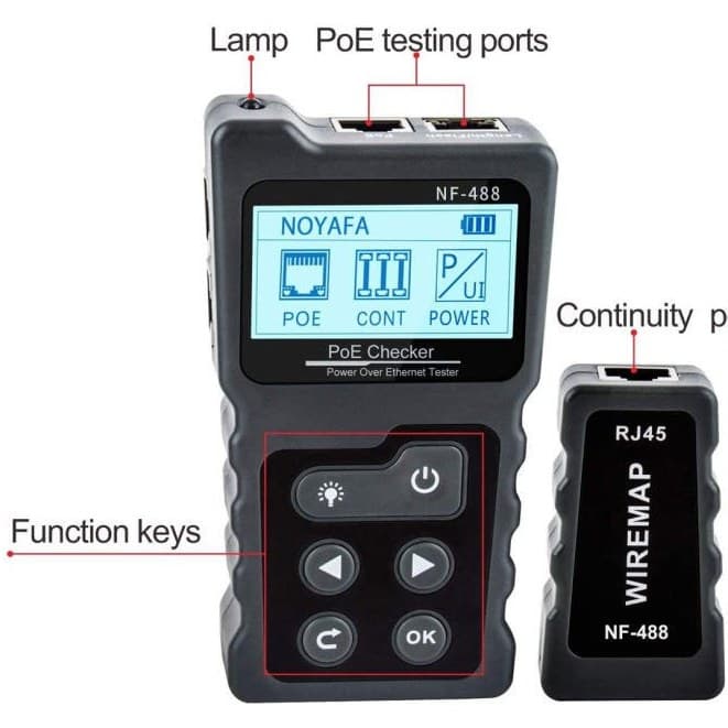 تستر PoE شبکه NOYAFA NF-488 | تست ولتاژ، جریان و توان — تصویر ۲