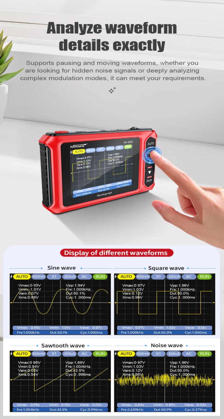 اسیلوسکوپ دستی دیجیتال نویافا مدل NF-622 — تصویر ۵