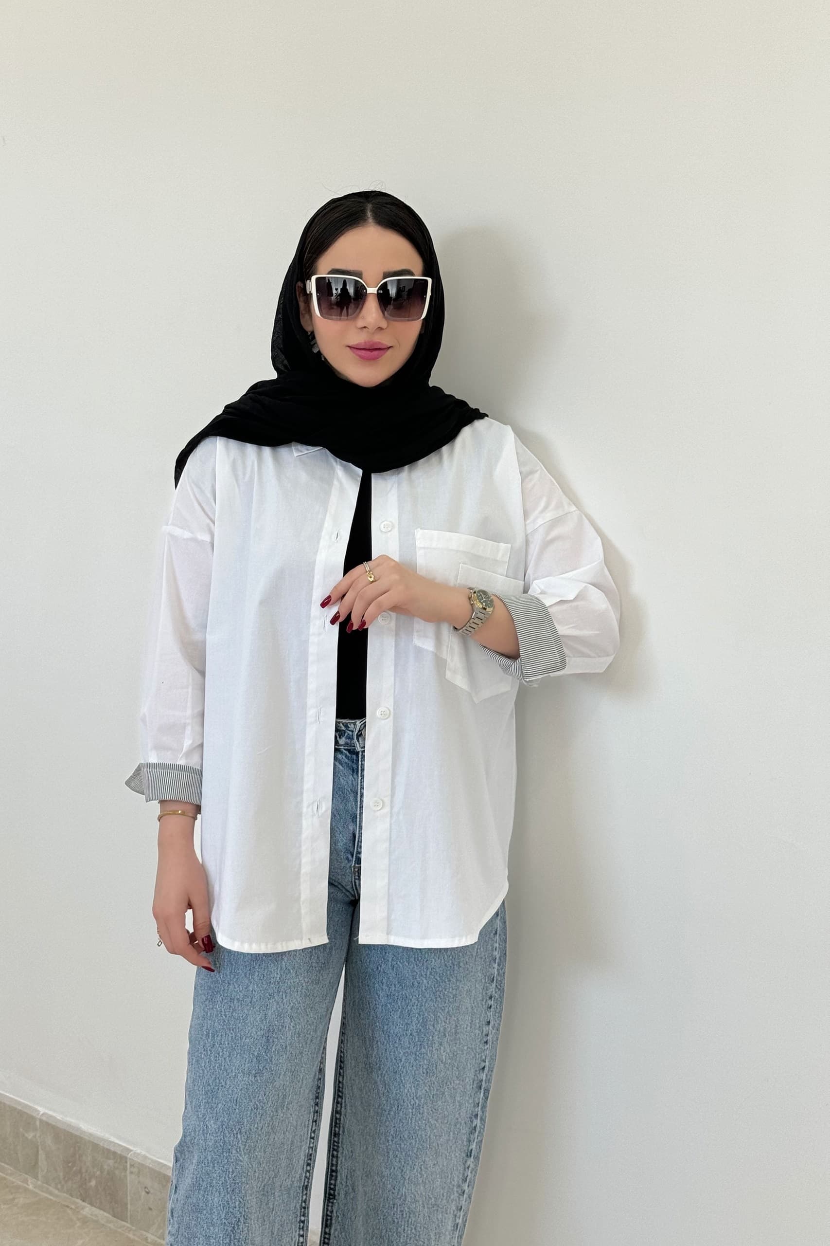 شومیز کتان دوجیب — تصویر ۵
