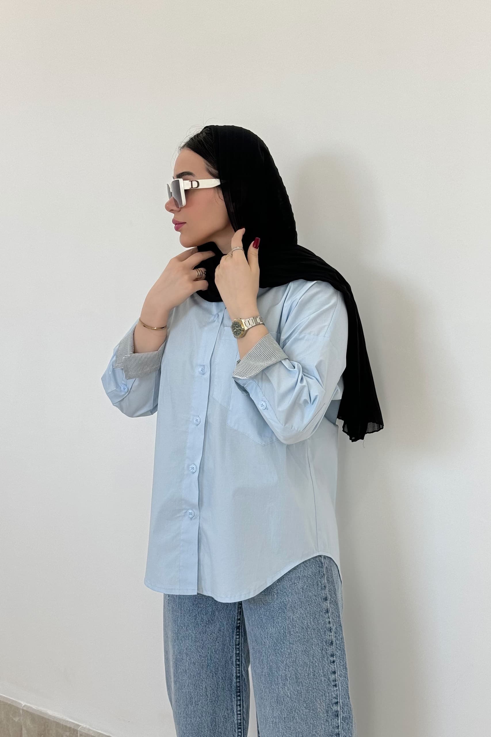 شومیز کتان دوجیب — تصویر ۸