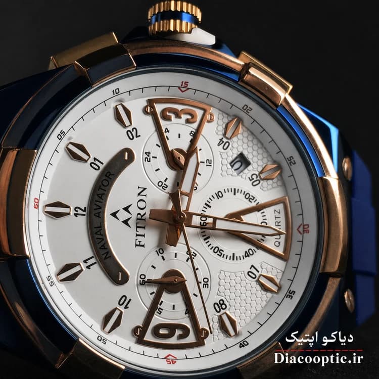 ساعت مچی مردانه برند فیترون سه موتور مدل Do1305 بند رابر — تصویر ۵