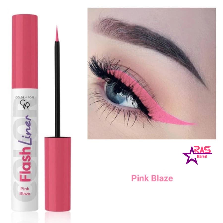 خط چشم رنگی گلدن رز شماره 105 مدل Pink Blaze سری Flash Liner رنگ صورتی 3.5 میلی لیتر — تصویر ۳