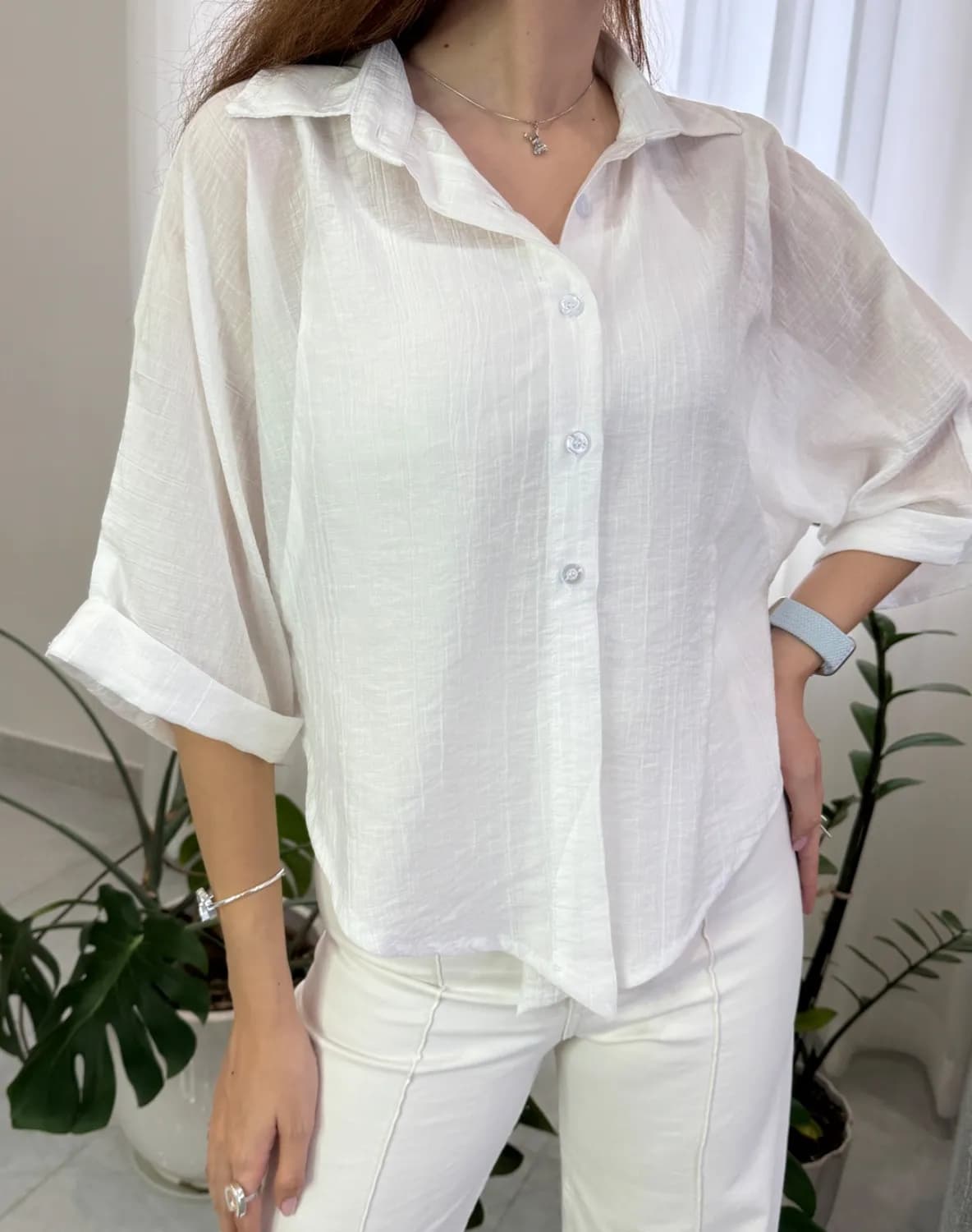 شومیز کراپ جلو گره ای — تصویر ۵