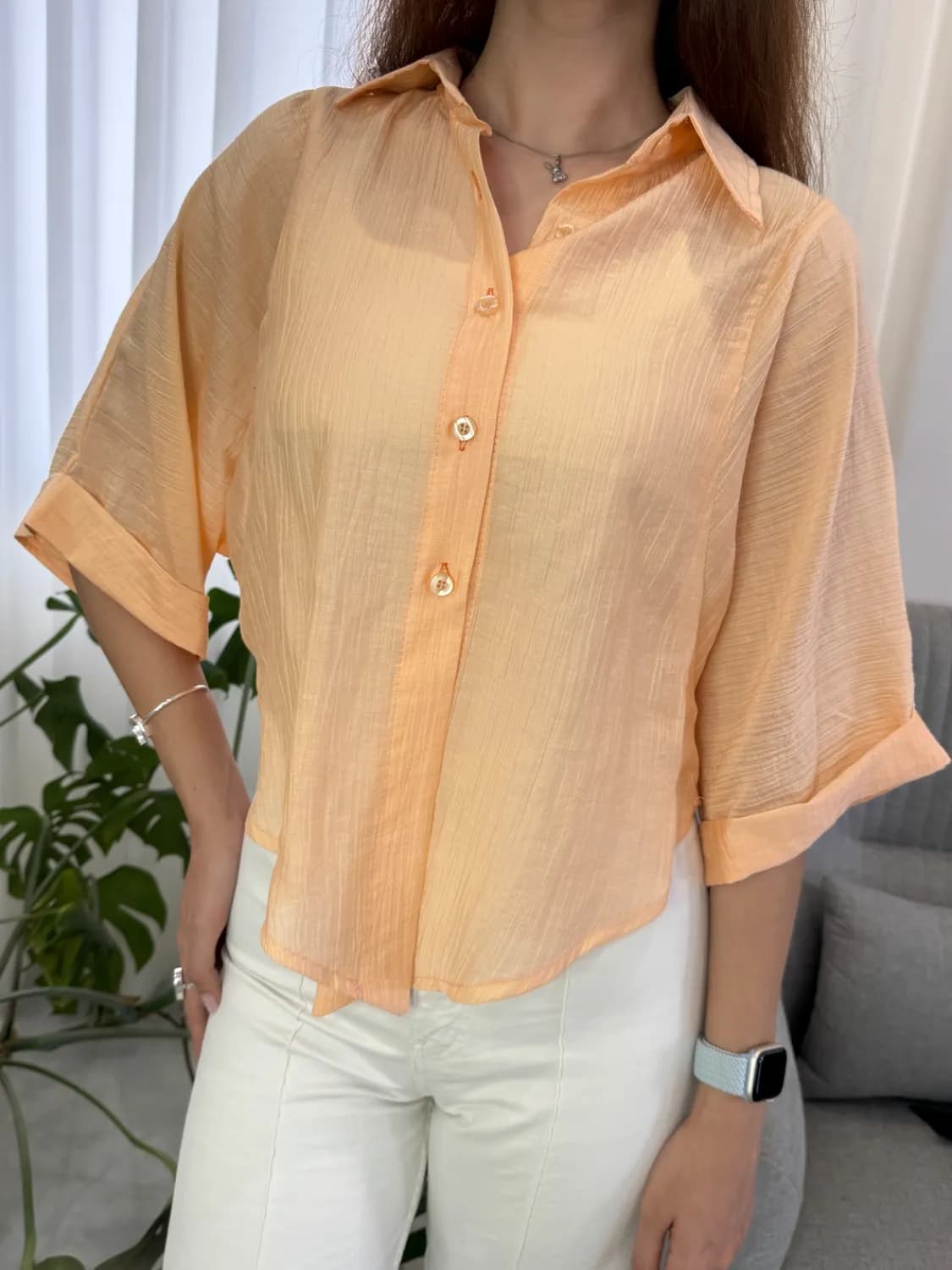 شومیز کراپ جلو گره ای