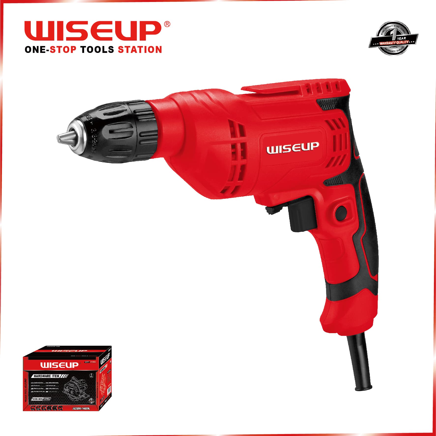 دریل دیواری وایزاپ WISEUP مدل 170201 – گارانتی 12 ماهه — تصویر ۲