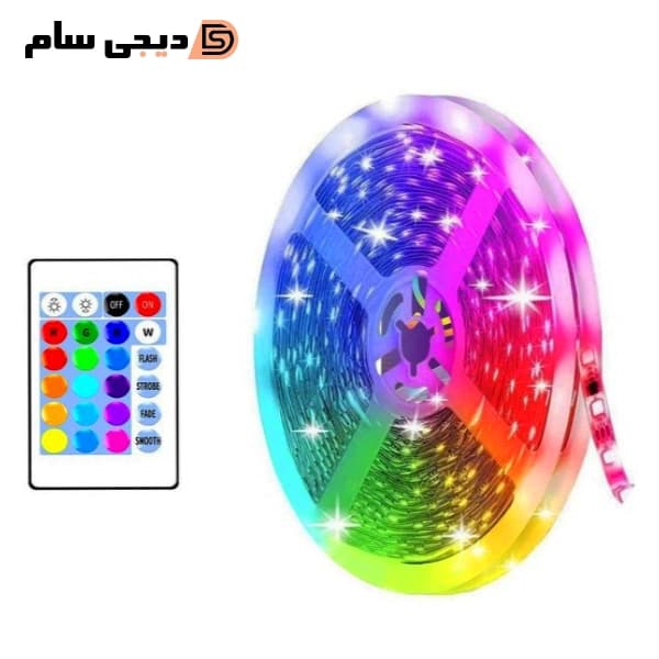 ریسه RGB اداپتور دار 5 متری به همراه ریموت کنترل