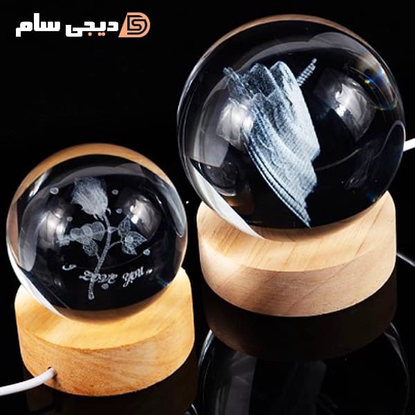 چراغ خواب مدل گوی کریستالی — تصویر ۶