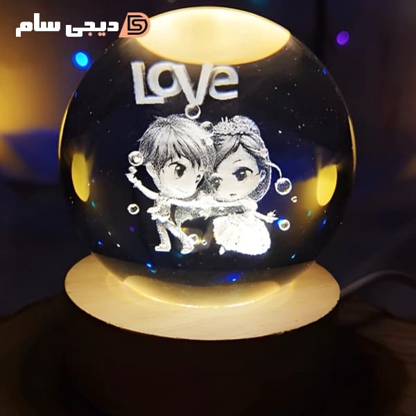 چراغ خواب مدل گوی کریستالی — تصویر ۸