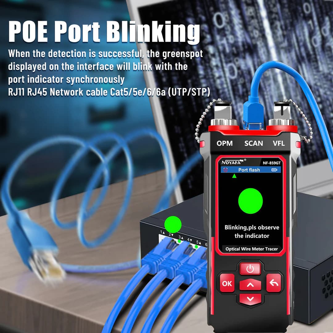 تستر شبکه و فیبر نوری ( VFL / OPM ) 10 کاره نویافا NF-859GT – Noyafa 10-in-1 Ethernet & Fiber Cable Tester – باگارانتی 12 ماهه — تصویر ۳