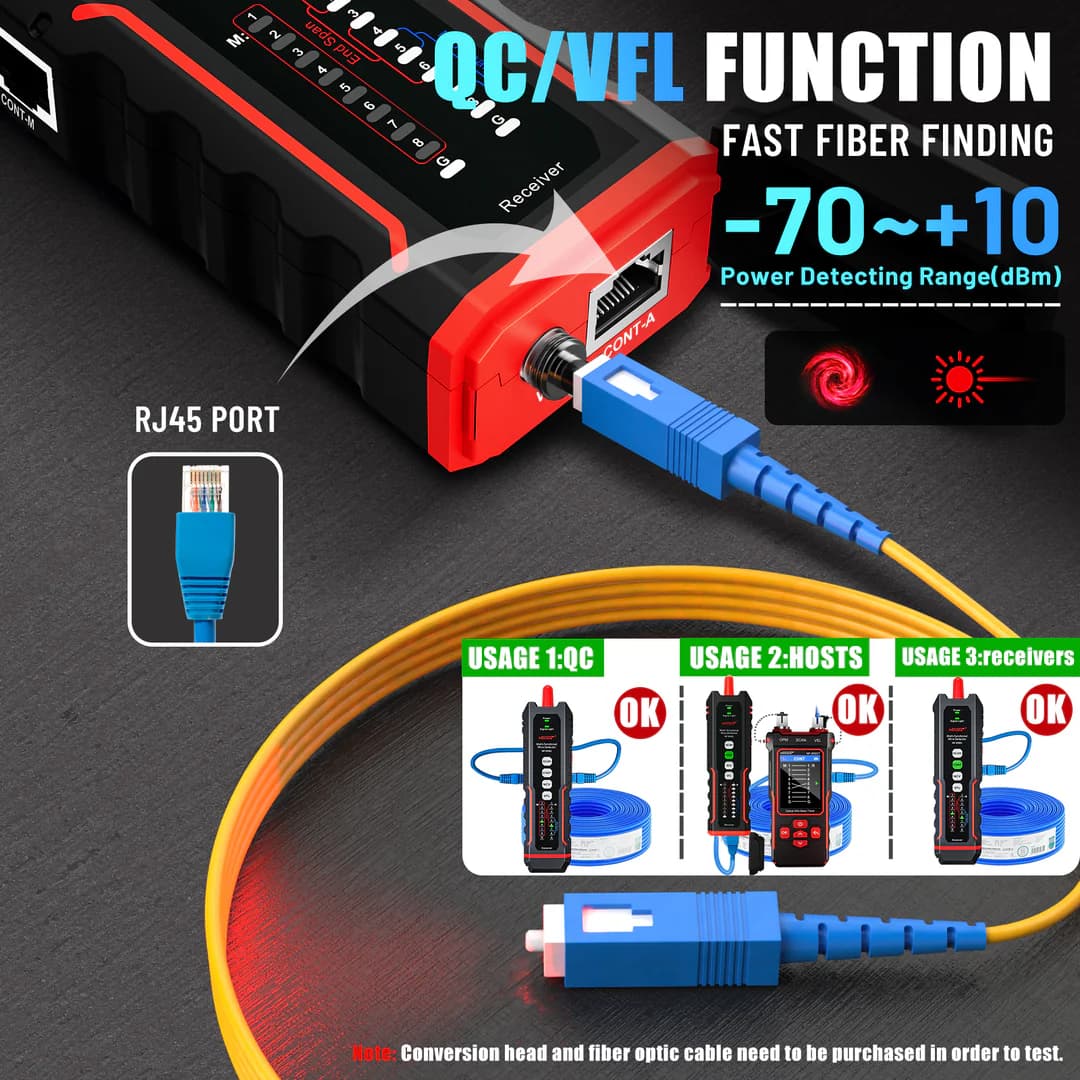 تستر شبکه و فیبر نوری ( VFL / OPM ) 10 کاره نویافا NF-859GT – Noyafa 10-in-1 Ethernet & Fiber Cable Tester – باگارانتی 12 ماهه — تصویر ۷