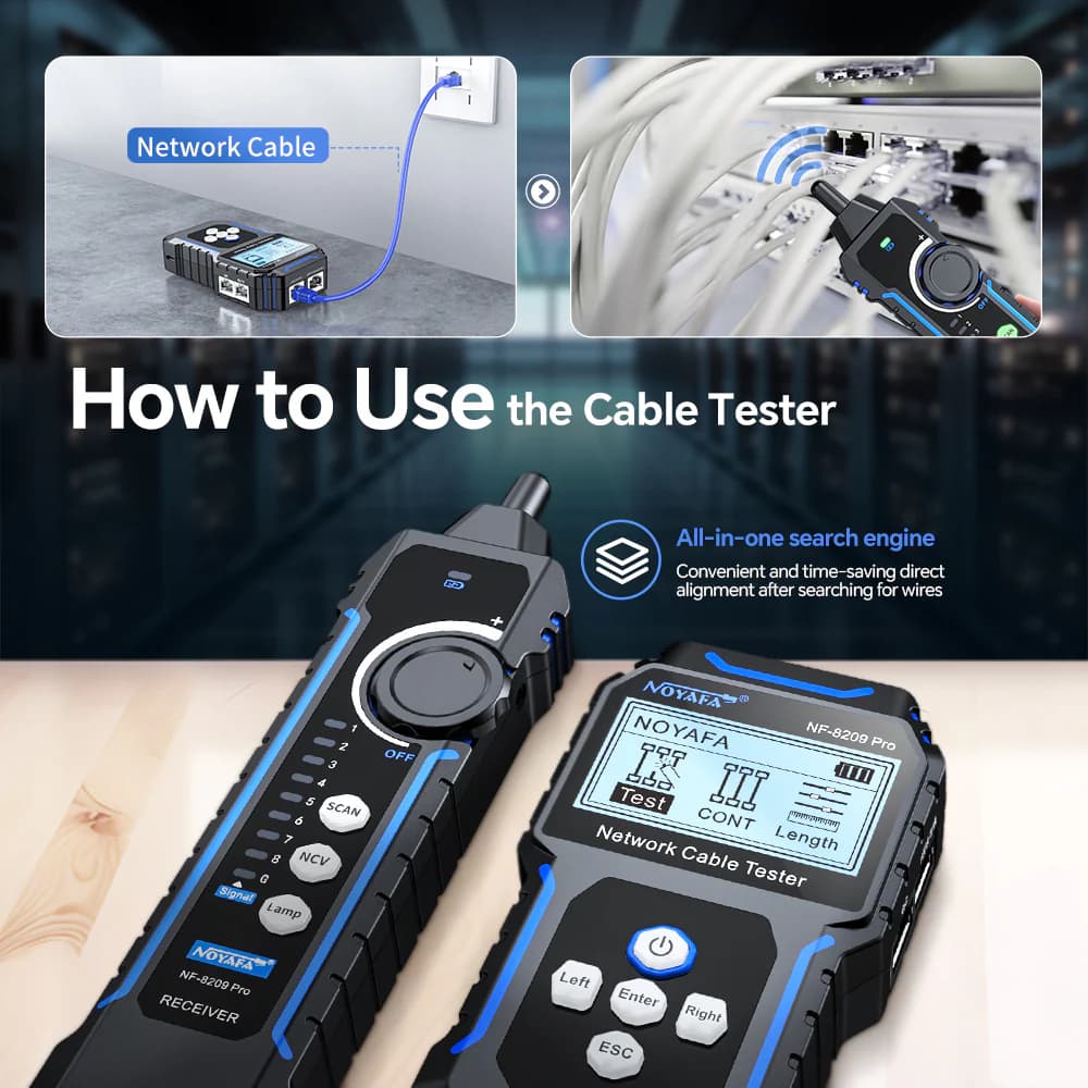 تستر شبکه نویافا مدل Noyafa NF-8209 Pro – باگارانتی 12 ماهه — تصویر ۵
