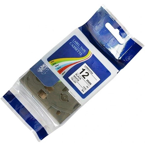 لیبل پرینت ۱۲ میلی‌ متر سفید TZr-231 | لیبل زن Brother H-110 برچسب اورجینال — تصویر ۲