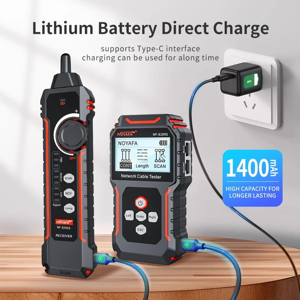 تستر شبکه و ردیاب کابل نویافا NF-8209S با قابلیت PoE و ضد نویز – باگارانتی12ماهه — تصویر ۸