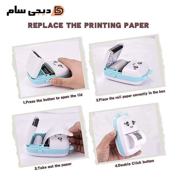 مینی پرینتر جیبی حرارتی مدل (خرگوشی) فانتزی — تصویر ۴