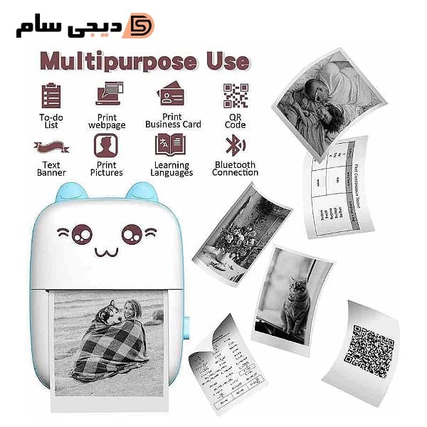 مینی پرینتر جیبی حرارتی مدل (خرگوشی) فانتزی — تصویر ۵