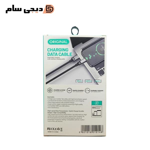 کابل شارژ تایپ C به usb اورجینال 1 متری — تصویر ۳