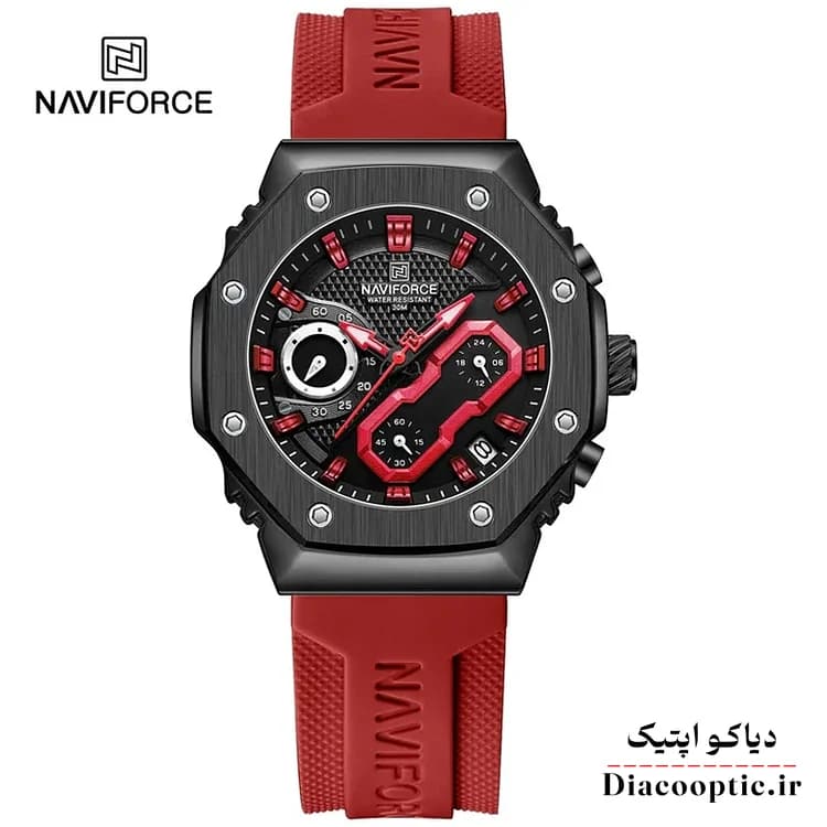 ساعت مچی زنانه برند نیوی فورس سه موتور مدل Do-NAVIFORCE 8035 بند رابر — تصویر ۲